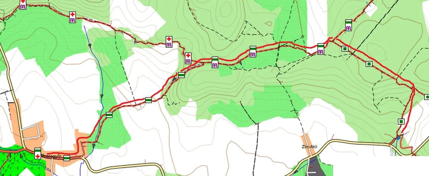 Pénzesgyőr > Zoltay-forrás > Szarvas-kút (6,3 km)